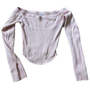 Garage Light Pink & gray Ribbed Knit Tops